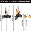 SY Super Bang Halloween Decorations, 10PCS Artificial Black Flowers Maple Leaf Orange Pumpkin Berry Floral Stems Vase Arrangement Branches Decor, for Home Indoor Party Holiday Living Room