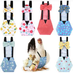DoubleFill 6 Pcs Chicken Diapers for Indoor Chickens Reusable Washable Duck Diapers with Bowtie Adjustable Ducklings Pet Poultry Potty Training Clothes for Rooster Chicken Geese(Classic,M)