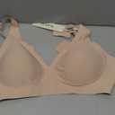 Vertvie Jelly Wireless Bras for Women Push Up Plunge Seamless T-Shirt Bras No Underwire Supportive Full Coverage Bralettes, Size L