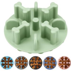 Soft Silicone Anti-Choking Puzzle Bowl Inserts, Anti-Slip to Slow Down Eating, Fits Regular Elevated Dog Bowls (Green)