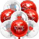 Whaline 24 Pcs Nurse Graduation Balloons Set Congrats Nurse Party Balloons 18 Inch Red Silver Foil Balloon for Graduation Party Supplies Home School Backdrop Decorations