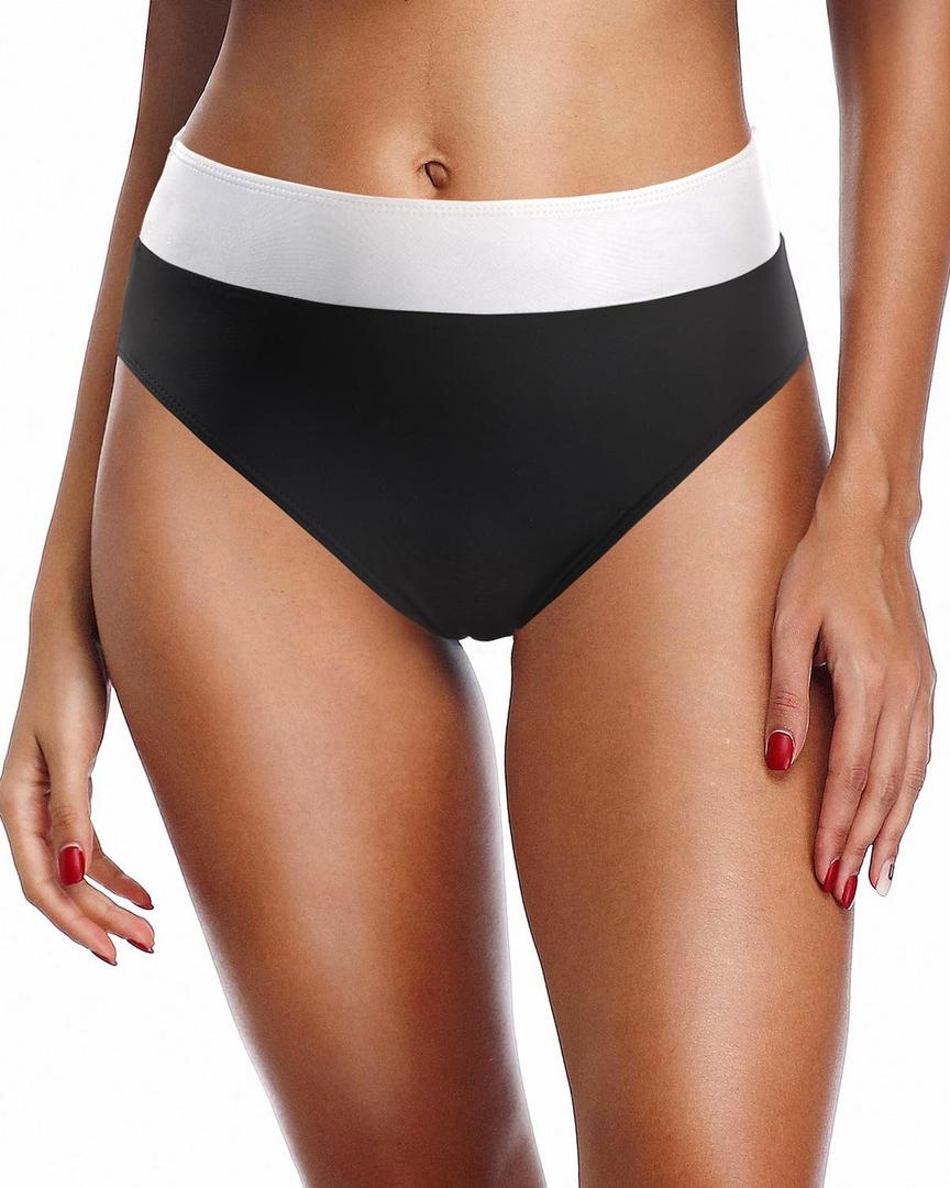 Holipick Black White Swimsuit Bottoms for Women - High Waisted Bikini Bottoms Tie Side Tummy Control Bathing Suit Bottom, Medium