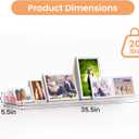 upsimples 2 Pack 35.5x5.5 Inches Acrylic Shelves for Wall Storage, Floating Bookshelves for Kids, Display Shelf Organizer for Bathroom, Bedroom, Living Room, Kitchen, Clear