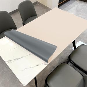 Leather Table Cover,1.8mm Thick,48x72 Inch Table Protector,Table Protector for Dining Room Table,Dining Table Cover,Table Protectors for Rectangle Tables(Beige+Light Gray,48x72)