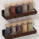 Walnut Magnetic Spice organizer for Refrigerator Wall Mount Spice Rack Magnetic Fridge Shelf Spice Jar Seasoning Organizer (Walnut 2 Pack)
