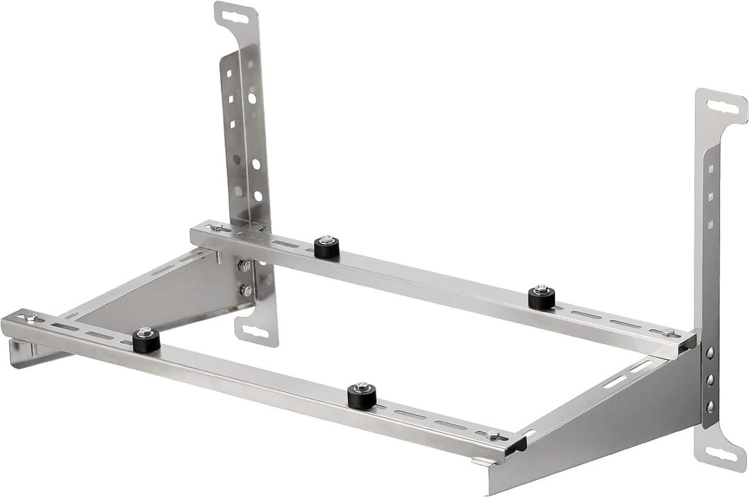 TURBRO Wall Mount Stand for Mini Split Ductless Air Conditioner Heat Pump System, Sturdy Stainless Steel Bracket w/Dual Cross-Bars, Support Condenser up to 550 lbs (7,000 - 24,000 BTU)