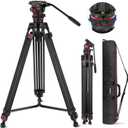 NEEWER 74" Video Tripod with Adjustable Damping Fluid Head, Metal Heavy Duty Dual-Mode QR Plate Compatible with DJI RS Gimbals, Flexible 360 Pan&+90/-75 Tilt, Max Load 22lb/10kg, TP75