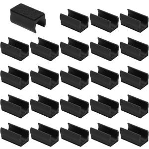 PATIKIL 24pcs Rectangle Chair Leg Cover with Felt Pad, 19mm Slide Smoothly No Scratches No Noise Furniture Feet Hardwood Protectors Tips Floor Glides Tubing Caps for Office,Black Black
