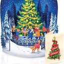 Freshcut Paper Pop Up Cards, Christmas Skating Scene, 3D Popup Christmas Cards, Holiday Card with Blank Notecard & Envelope