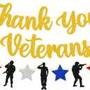 2 x Thank You Veterans Banner Happy Veterans Day Decorations America Patriotic Military Soldier Army Theme Dcor We Are So Proud of You Veterans Day Party Supplies Glitter Gold