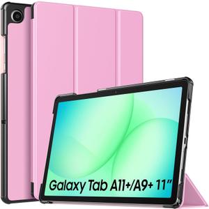 TiMOVO Case for Samsung Galaxy Tab A11+ Plus/A9+ Plus 11 Inch (2026/2023), Slim Lightweight Stand Hard Back Shell Protective Cover, Auto Wake/Sleep, Flowers Pink