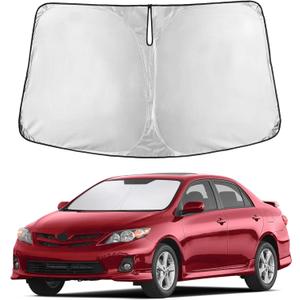 EcoNour Windshield Sunshade Compatible for Toyota Corolla 2009-2011 2012 2013 LE, XLE, S, XRS Sun Visor for Front Windshield & Window Sun Shade Cover, UV Heat Blocker & Protector, Car Accessories