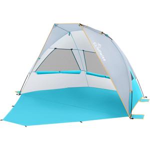 WolfWise Beach Tent Anti-UV Portable Sun Shade Shelter Blue WolfWise Beach Tent Anti-UV Portable Sun Shade Shelter Blue