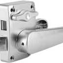 Qiilu RV Door, RV Door Locks for Travel, Locking Door Levers Toilet Bathroom Bedroom Handle Knob Polished Chrome for RV Yacht