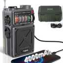 R11 Portable Shortwave Radio - 4000mAh/14800mWh NOAA/SW/AM/FM, Solar/Hand Crank/USB Charging, Bluetooth Receiver/USB/TF Playback,with Compass,Flashlight,SOS for Camping & Emergencies - Grey