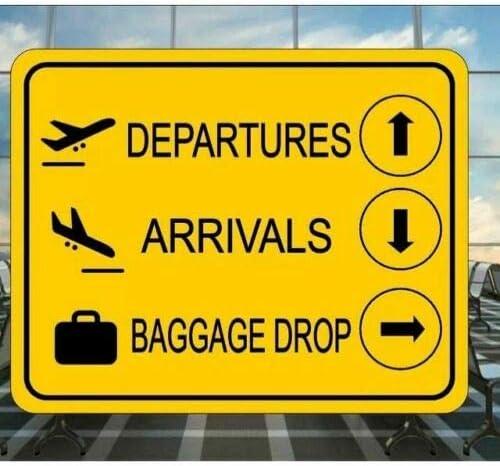Airport Boarding Departure Baggage Gate Metal Sign Wall Decor Airplane Sign Plaque