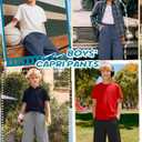 3 Pack Boys' Capri Pants | Wide Leg, Casual, Drawstring Capri Sweatpants, Basic, Athletic Cropped Pants, with Pockets