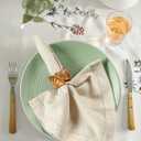 Hausattire Cloth Dinner Napkin Flax Fall Hemstitched Mitered Corner 20x20 Inch Natural Easter Basket Decor Soft Durable Table Linen Napkins Ideal, Cocktail Parties