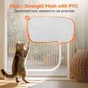 BFNN Cat Screen Door, Extra Tall Cat-Proof Mesh Gate, Fit Door Size 32'' x 80'', Anti-Cat Scratch Mesh with Zipper Closure, for Living Room, Kitchen, Bedroom (White)