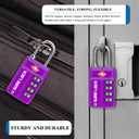 TSA Approved Travel Luggage Locks, Open Alert Combination Lock for School Office & Gym Locker,Toolbox, Pelican Case,Easy Read Dials- 1, 2 & 4 Pack (1, Dark Purple 2 Pack)