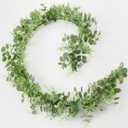 6FT Greenery Eucalyptus Garland, Spring Eucalyptus for Home Decor Wedding Garland for Table Centerpieces & Wedding Arch Floral Arrangements 6FT Real Touch Silk Stems