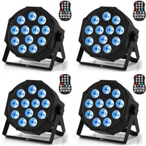 Rechargeable Par Lights, RGBW LED Uplights Battery Powered Stage Light, HOLDLAMP Par Can DJ Lights Sound Activated with Remote & DMX Control for Festival Party Event Wedding Bar.
