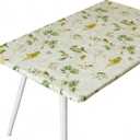 Rectangle Picnic Table Cloth, Elastic Waterproof Fitted Vinyl Tablecloths for 4 Foot Tables, Wipeable Flannel Backed Table Covers for Dining, Camping, Outdoor(Magpie,24"x48")