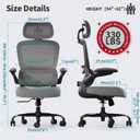 TRALT Office Chair Ergonomic Desk Chair, 330 LBS Home Mesh Office Desk Chairs with Wheels, Comfortable Gaming Chairs (Dark Grey), Pack of 1