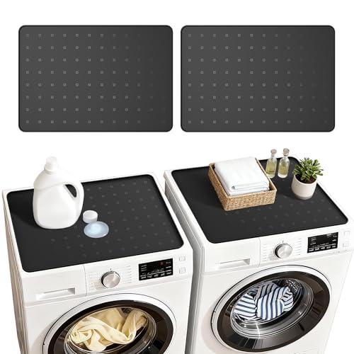 Washer dryer countertop (2-pack, black). 26x18-inch shock-absorbing seal prevents slipping/vibrations. Ideal for laundry room organization—keeps washer and dryer stable and spot.