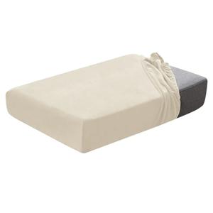 Sofa Seat Cushion Covers Set, Sofa Cushion Slipcovers Stretch Velvet, Couch Cushion Cover Replacement for Individual Cushion with Elastic Fabric (Beige,Large 4-Seater)