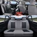 Coverado Car Seat Covers Full Set, Automotive Seat Covers Car Seat Protector Car Seat Cushion, Waterproof Leather Seat Covers for Cars, Universal Fit for Most Sedans SUV Pick-up Truck(Gray&Black)