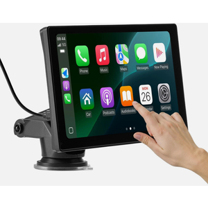 Wireless Apple Carplay Screen for Cars, HD Portable Car Stereo Touch Screen for Apple CarPlay & Android Auto with Backup Camera/Mirror Link/Siri/Voice Control/GPS Navigation/AUX for All Vehicles