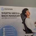 COMFIER Shiatsu Neck Back Massager with Heat,2D/3D Massage Chair Pad with App Control,Deep Tissue Kneading Massage Chair Pad with Compression,Adjustable Back Coverage,Black