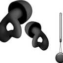3 x Ear Plugs for Sleeping Noise Cancelling Sleep Earplugs Reusable Silicone Hearing Protection Earplug, 45dB Noise Reduction, 4 Sized Earplug with Case, Apply to Live Events, Musicians, Sports(Black)