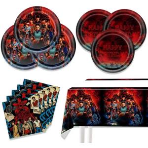 Stranger Things Party Supplies, 20 Plates, 20 Napkins and 1 Tablecover for Stranger Things Birthday Party Decorations