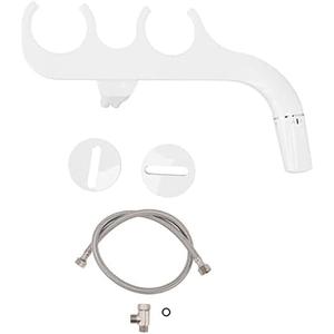 Slim Bidet 3/8 Copper Tee Non Electric Self Cleaning Dual Nozzle Toilet Attachment Hygienic Bidet for Feminine Wash White