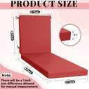 Patelai 2 Set Outdoor Chaise Lounge Cushions with Chair Covers, 70 x 21 x 3 Inch Waterproof Sun and Fade Resistant Thick Replacement Lounge Chair Cushions with Pockets for Patio Poolside (Red)