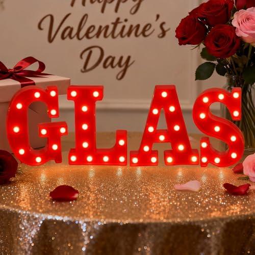 Galentine's Day Decorations Lighted, GALS LED Letter Lights Galentine's Day Lights up Sign Valentine Lighted Decorations for Ladies Girls Galentines Day Party Table Wall Decor Supplies