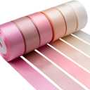 Pink Satin Ribbon 1 Inch Wide Light Pink Blush Pink Dusty Rose Ribbon Assorted Solid Color Double Faced Satin Ribbon for Flower Bouquet Wedding Invitation Crafts Gift Wrapping Hair Bows - 60Yds