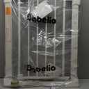 Babelio Baby Gate for Doorways and Stairs, 26-31" Pet Gate with Wide Walk Thru Door and Lock Indicator, No Drill Pressure Mounted Safety Gate with Double Lock and Self-Closing, White