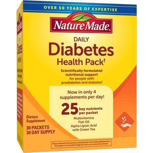 Nature Made Diabetes Health Pack, Daily Dietary Supplements for Nutritional Support, 30 Packets, 30 Day Supply (EXP 04/15/27)