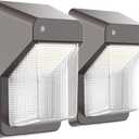 TIERONE 40W LED Wall Pack Light with Dusk-to-Dawn Photocell LED Outdoor Wall Mount Light for Porch Garden Garage Warehouse Security Lighting 4400LM 4000K Daylight 120-277V UL Listed 2PACK (Bronze-2PK)