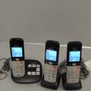 Panasonic Cordless Phone, Easy to Use with Large Display & Big Buttons, Flashing Favorites Key, Flashlight, Call Block, Volume Boost, Talking Caller ID, House Phones, 3 Cordless Handsets - KX-TGU433B (Black)