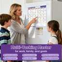 Monthly Magnetic Calendar for Refrigerator - 17"x17" Dry Erase Board, Large Writing Space, 8 Markers & Eraser - Family Schedule Planner, Stain-Resistant with Strong Magnets (Sunday Start) (Purple)