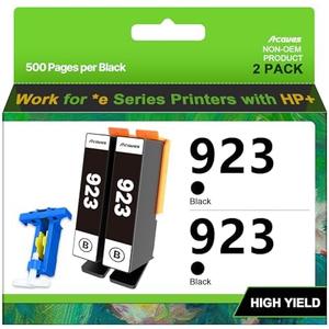 923 Ink cartridges for HP Printers Replacement for HP 923 Black Ink Cartridges Use with OfficeJet Pro 8130e 8135e 8139e 8138e 8132e 8134e 8120e 8122e 8124e 8125e Printer (1 Black Pack Without Chip)