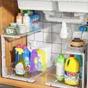 UMDONX Under Sink Organizer 2-Pack Adjustable Bathroom Under Sink Pull-Out Organizer with 5 Adjustable Heights for Kitchen, Bathroom & Laundry Storage