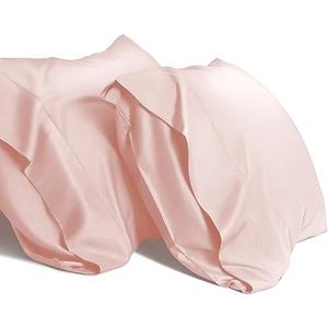 WishSmile Standard Pillow Cases Cooling Pillowcases Set of 2 Breathable Cool Silky Soft Hair and Skin Friendly, Light Pink, 20x26IN