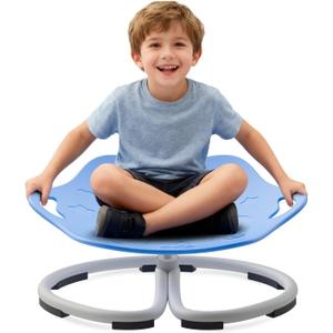 Spinning Chair for Autistic Kids, Sensory Swivel Chairs, Sit and Spin Sensory Toys with Grippable Handle Design, Trains Body Coordination, Autism ADHD Chairs Indoor Outdoor Play Equipment (Blue), Medium