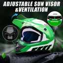 Youth Dirt Bike Helmet DOT Certified - Full Face Motorcycle Helmet for Off-Road, ATV, Street Riding, Includes Adjustable Goggles & Protective Gloves M