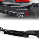 Rear Diffuser for BMW 5 Series G30 G31 G38 2017-2023 M Sport M5 Style | NOT Fit Rectangle Exhaust Tips On M550i Model Gloss Black Rear Lower Lip